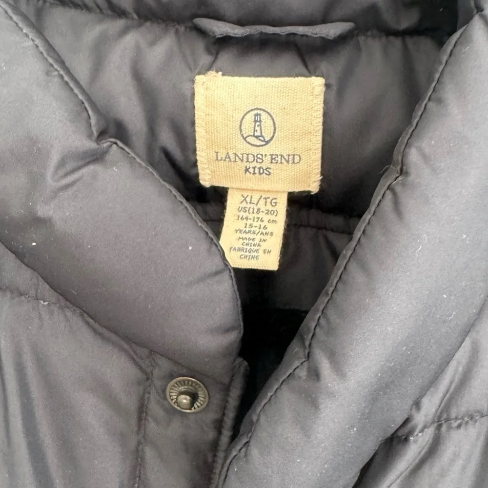 Lands' End Kids Charcoal Puffer Coat